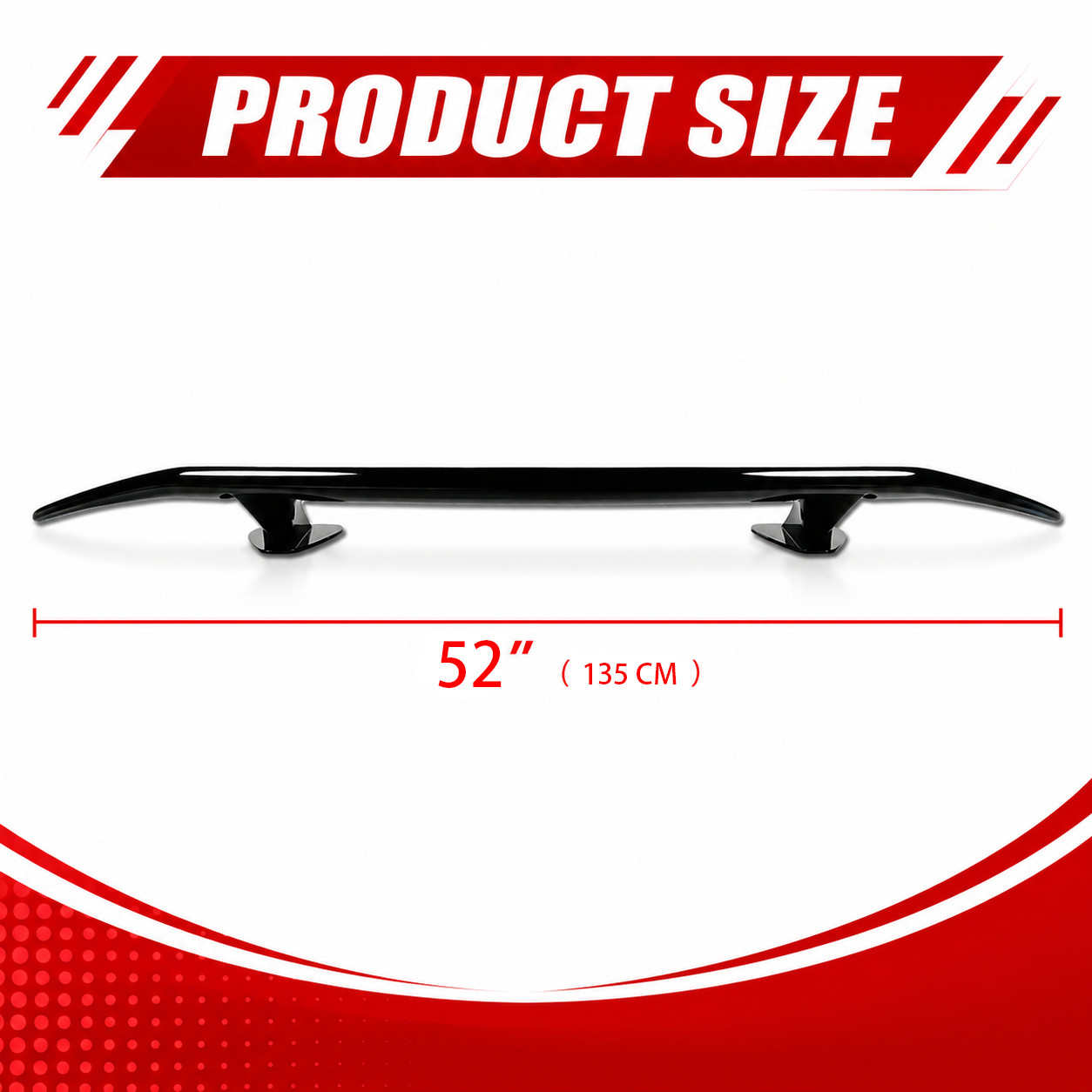 52" Rear Trunk Spoiler Wing Gloss Black finish GT-Style For Audi R8 2008-2023