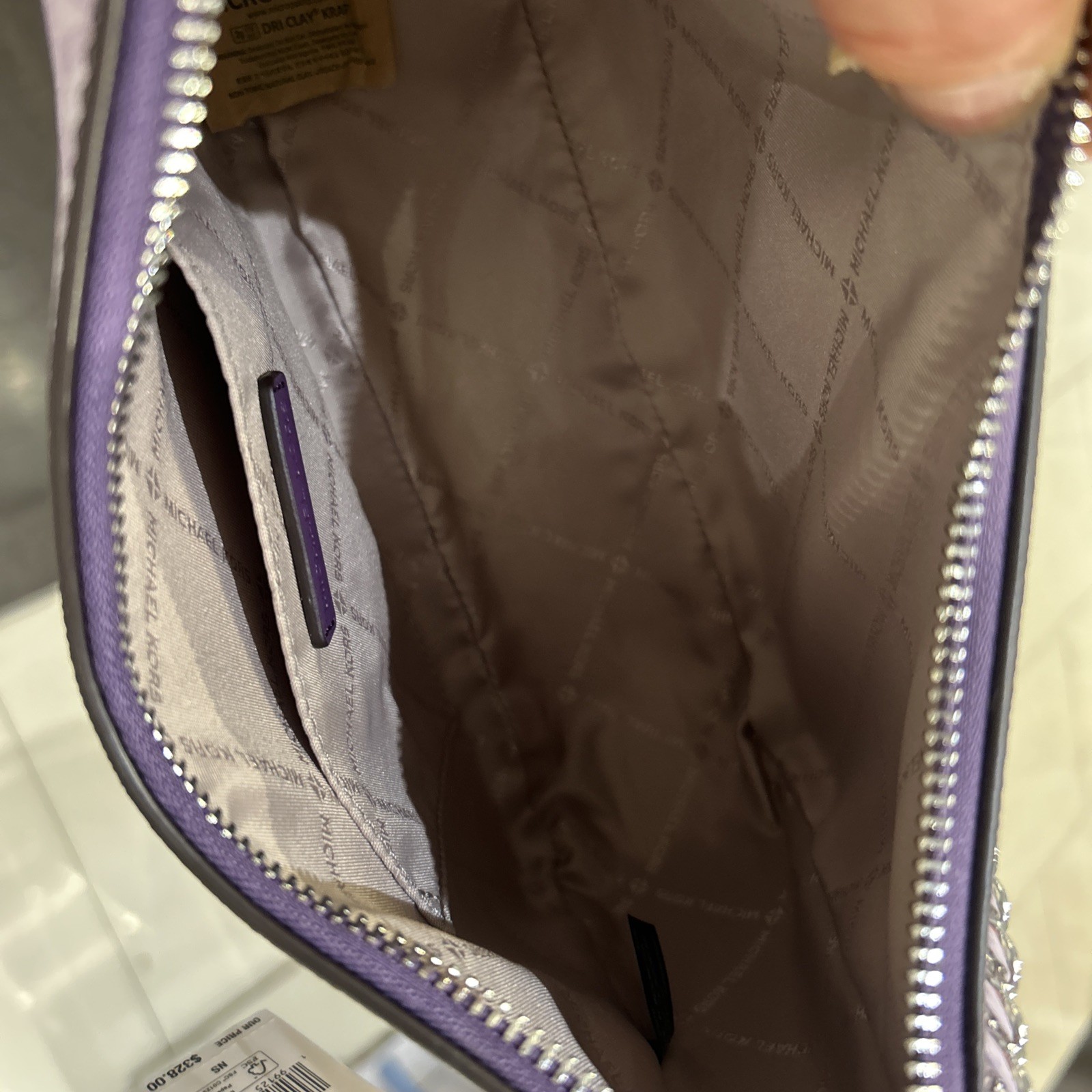 Michael Kors Large Women Pochette Ombré Logo Crossbody Bag Dark Purple + Wallet thumbnail 23