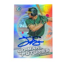 Tyler Soderstrom Signed Card Oakland A's Auto 2021 Bowman 40 Man Futures