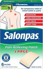 Salonpas Large Pain Relieving Patches, 6 Count, for Multi-Area Pain Relief
