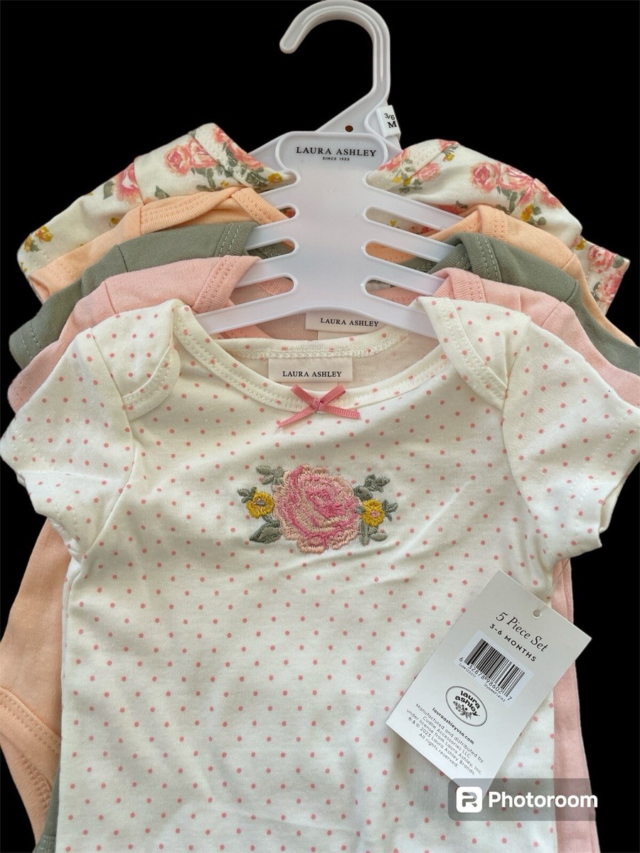 Laura Ashley NWT 5-Pack Short Sl Cotton/Poly Knit Bodyshirts