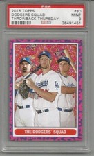 2016 Topps Dodger Squad Throwback Thursday PSA 9 Kershaw, Gonzalez, Seager