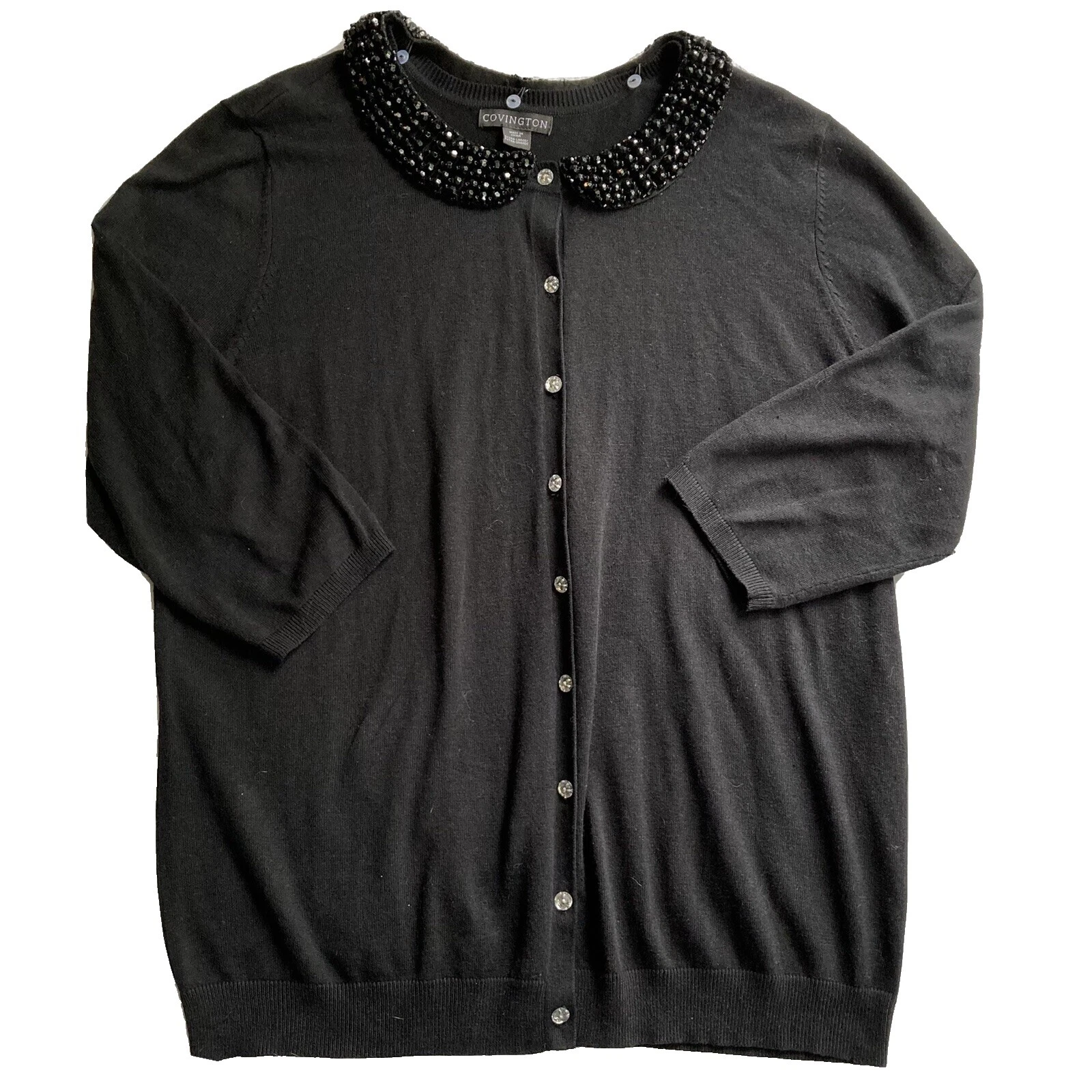 Suéteres para mujer Covington Negro Sólido