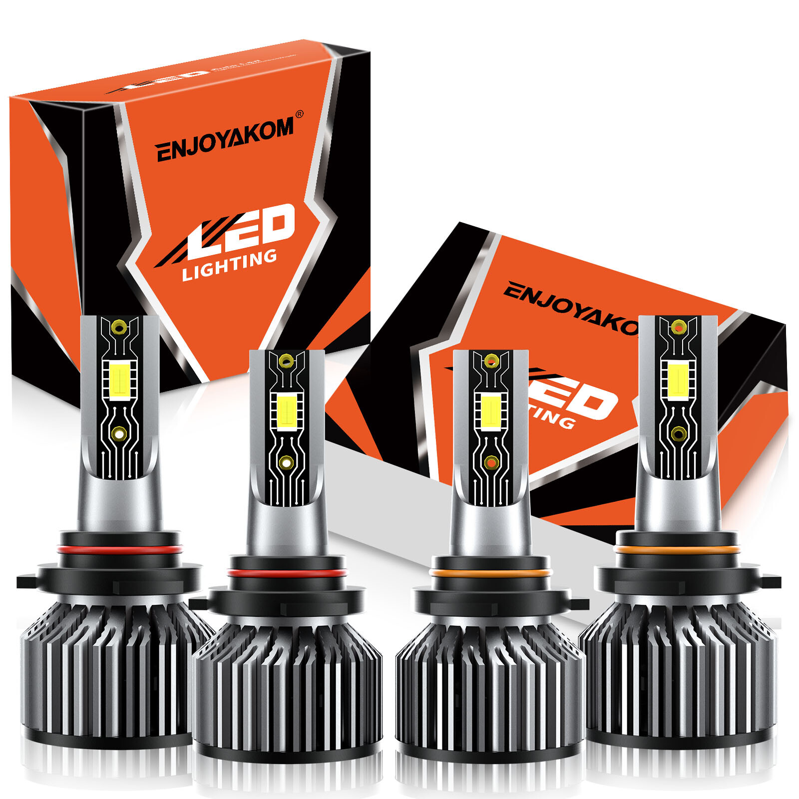 For Jaguar Vanden Plas 1990-1997 4X LED Headlight Bulbs 9005+9006 High Low 6500K