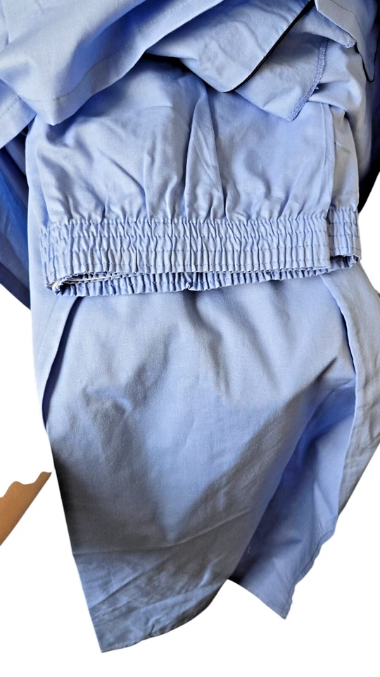 NUEVO State O Maine Hombres 3XL Conjunto de Pijama Botón Delantero Pantalones Largos Manga Azul Algodón Foto 3 de 4