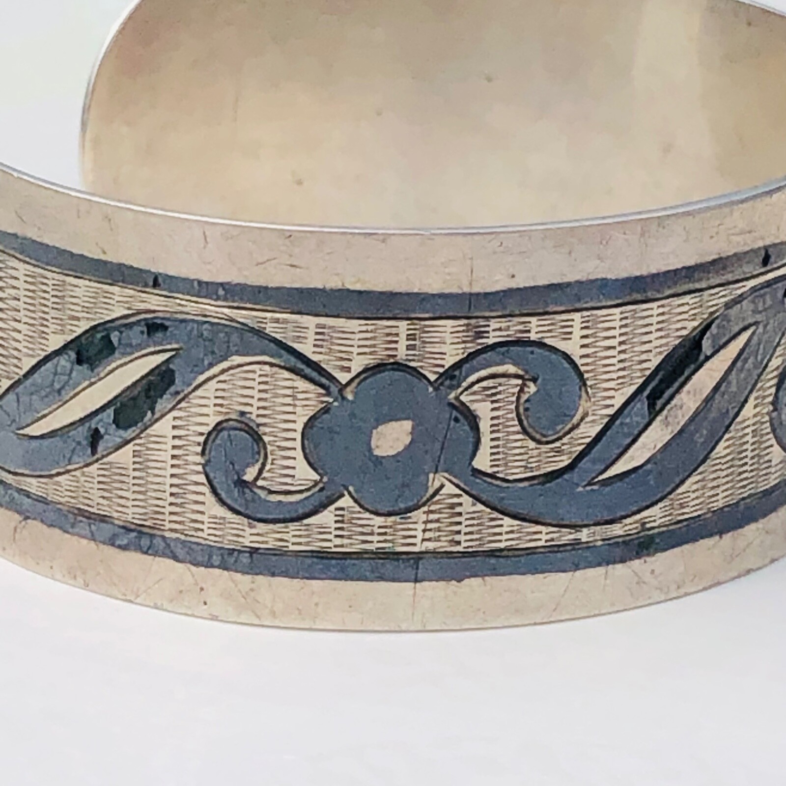 Vintage Bangle Bracelet Solid Silver 875 Womens J… - image 10