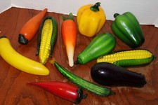 11 Hand Blown Art Glass Fruit Vegetables Decor Food Kitchen 5"-8" Ex Condition