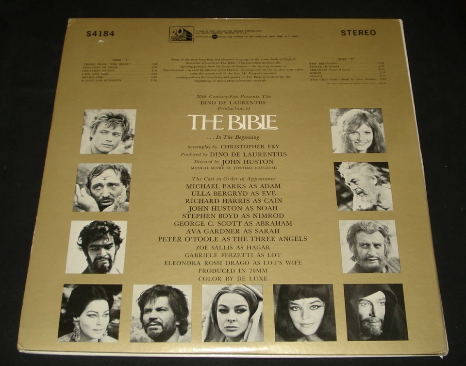 THE BIBLE MOVIE OST STEREO 1966 LP TOSHIRO MAYUZUMI Ulla Bergryd Peter O'Toole - Image 3 of 3