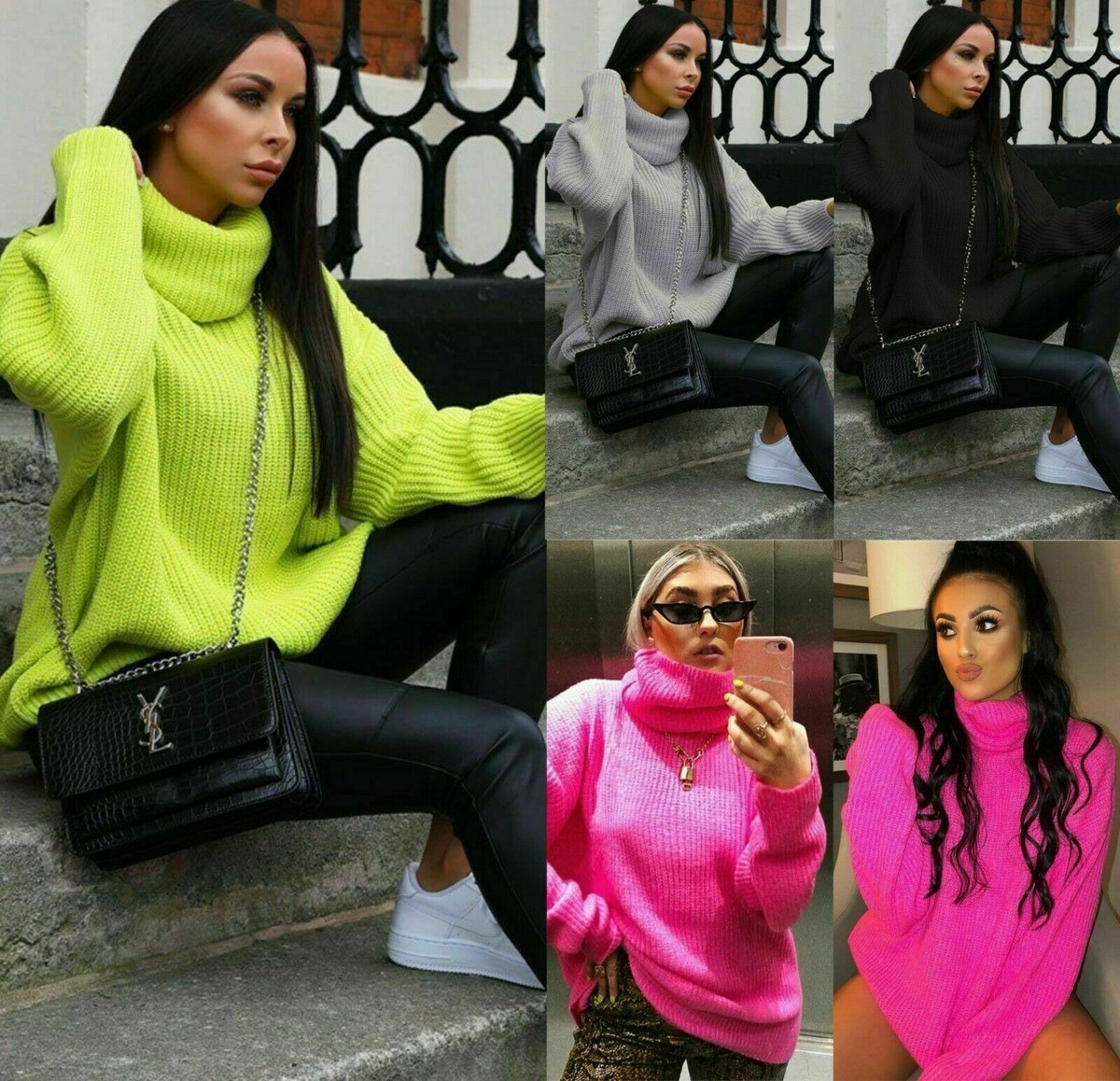ladies chunky polo neck jumpers