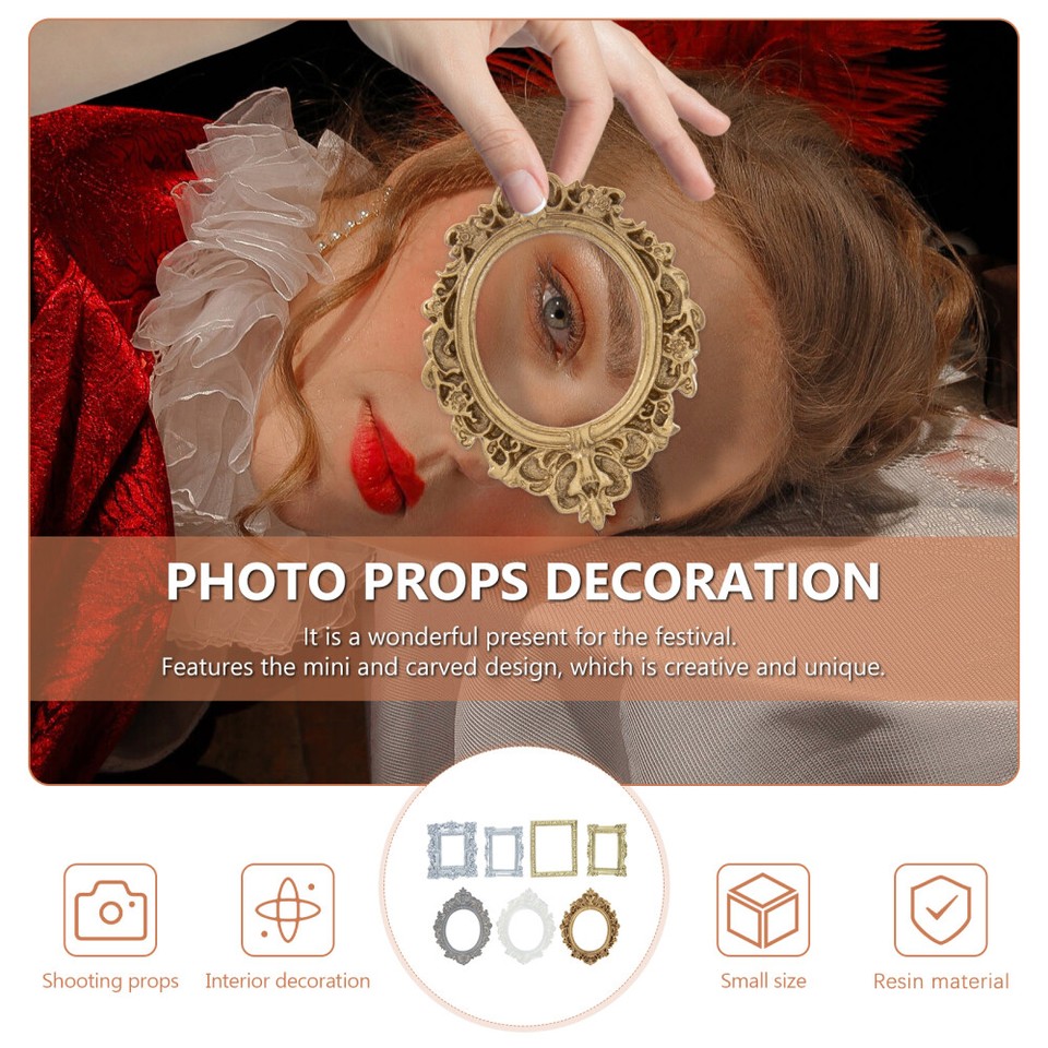 OLYCRAFT 8 Vintage Mini Bilderrahmen Set - 1 Zoll Metall Fotorahmen Retro