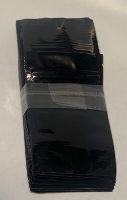 4x6.25 in Glossy Black Two Sided High Quality Foil Mylar Stand Up Zip Lock Bag