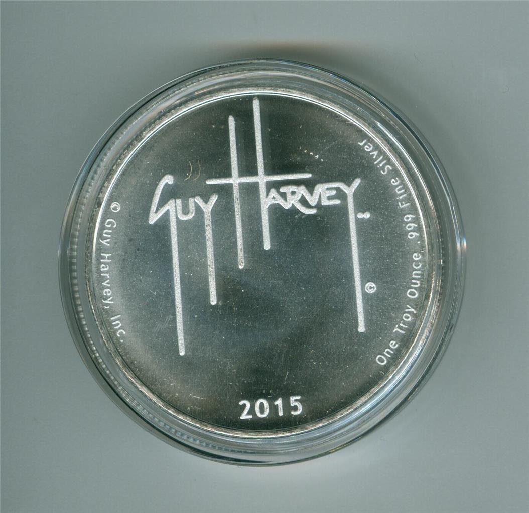 2015 GUY HARVEY BLUE MARLIN 1 OZ .999 FINE SILVER ROUND GEM BU | eBay