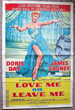 JAMES CAGNEY,DORIS DAY (LOVE ME OR LEAVE ME) ORIG,1955 MOVIE POSTER CLASSIC