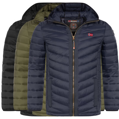 Geographical NOrway  Herren Übergangs Jacke Steppjacke Kapuze Frühlingsjacke