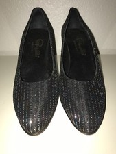 Vintage 80's Pappagallo Pumps Womens US 7N Black Confetti Work/Party Shoes Italy