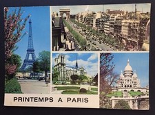 Postcard Printemps A Paris France Multi View Posted 1977 Spring Continental PC