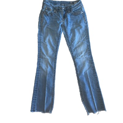 MISS ME Jeans Womans 26 Blue Low Rise Boot Cut Rhinestone Western Y2K TikTok