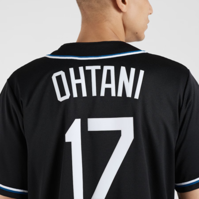 Official Nike Dodgers Shohei Ohtani Black Lights Out Replica Mens