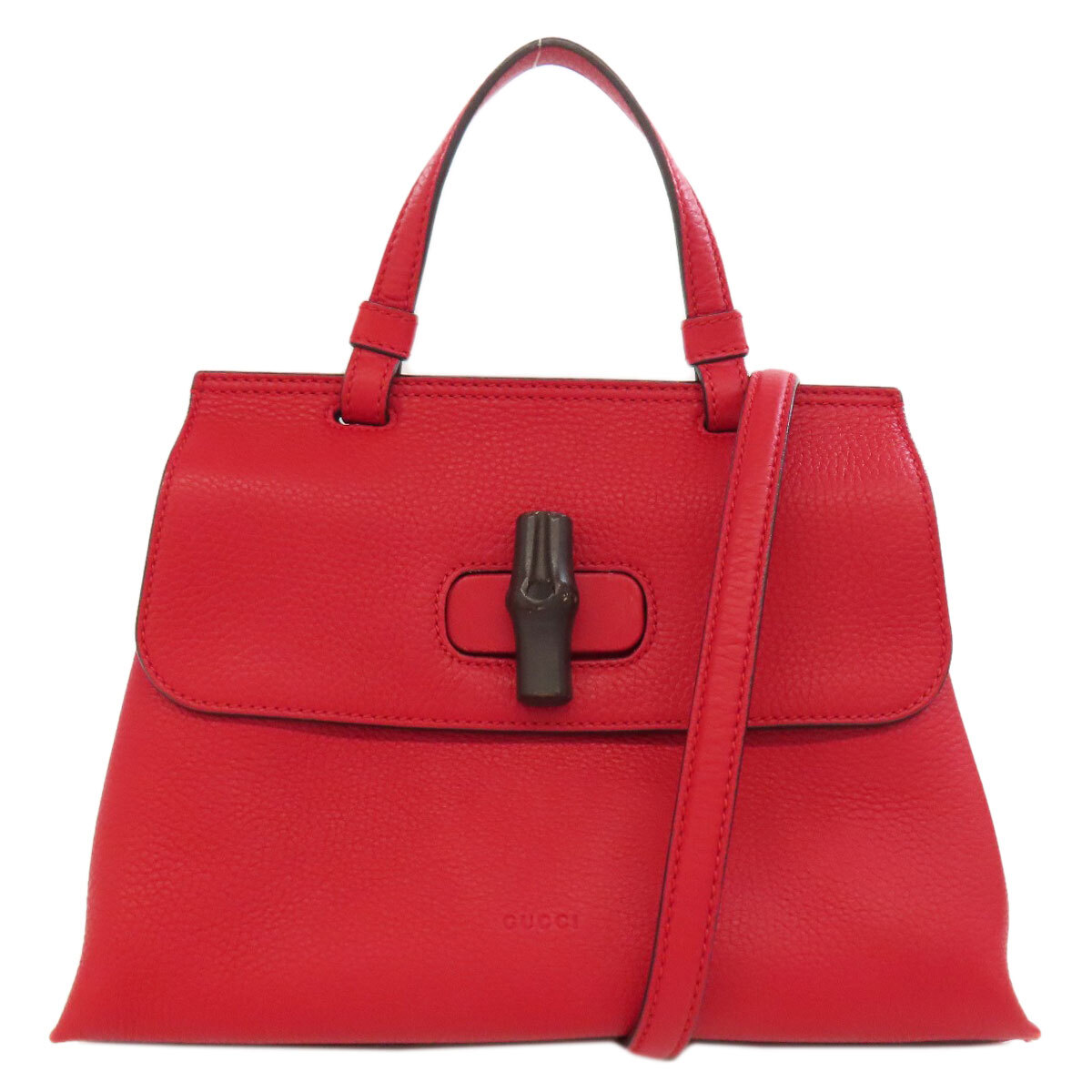 GUCCI Bamboo Daily 2WAY Leather Handbag 370831
