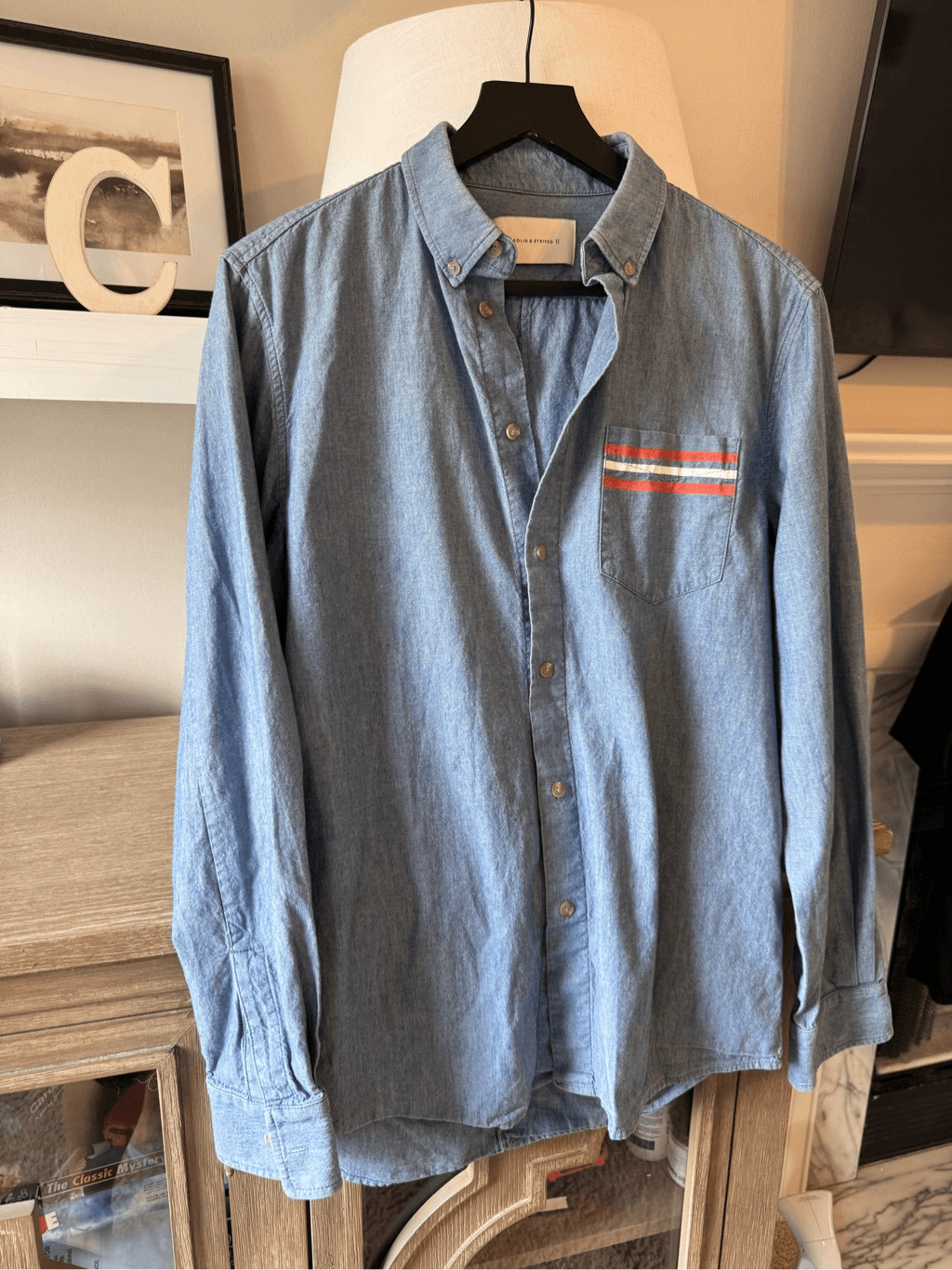 Solid & Striped Oversized Chambray Button Down Sh… - image 5