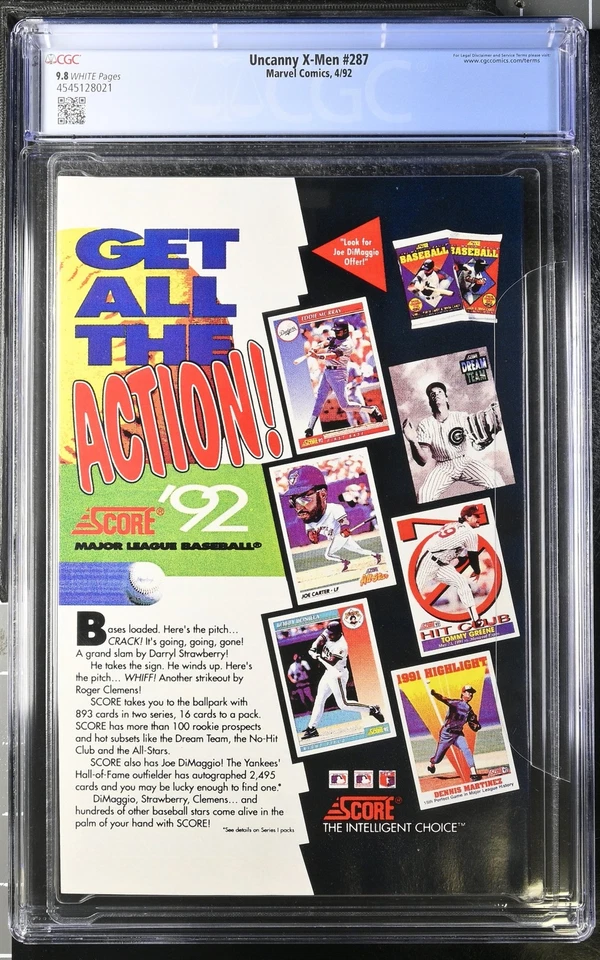 Uncanny X-Men #287 CGC NM/M 9.8 White Pages Marvel 1992 - Image 2 of 2