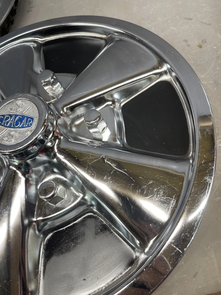 Tampas de cubo vintage Cragar SS S/S 14" calotas tampas de roda Hot Rod Rat Rod personalizadas - Imagem 2 de 4