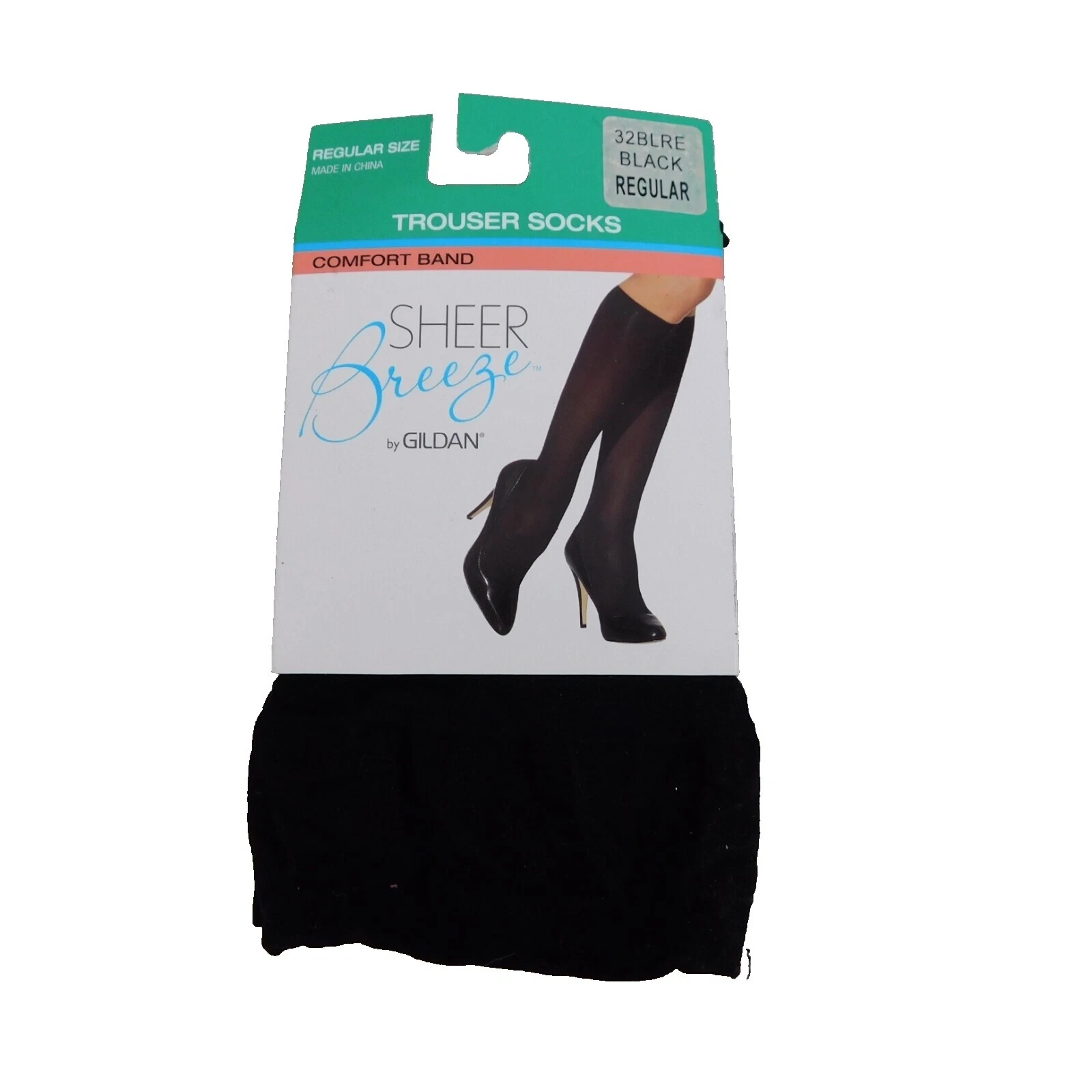 Gildan Calcetines de Color Negro para Mujer