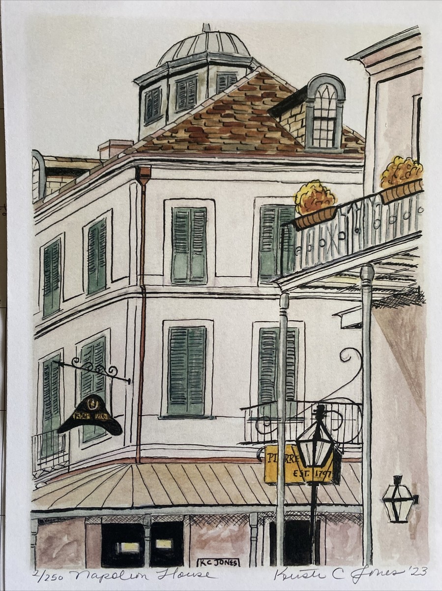 NAPOLEON HOUSE | Mixed Media PRINT New Orleans Louisiana French