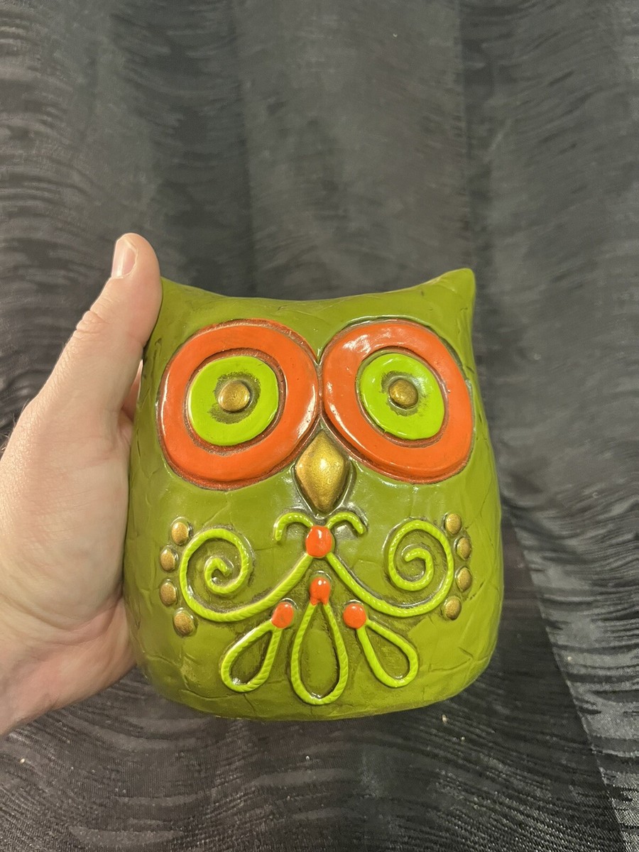 Vtg Fitz And Floyd Ceramic Owl Piggy Bank 70s 80s FF Japan