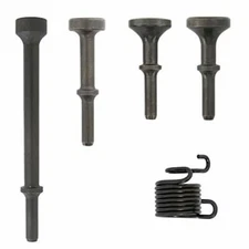 5 Pcs Air Hammer Bits Set 0.401 Shank Smoothing Pneumatic Air Hammer Chisel Bits