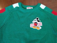 Vtg Kids Mickey Mouse Sweater Children's SIZE 8 WALT DISNEY PRODUCTIONS Green