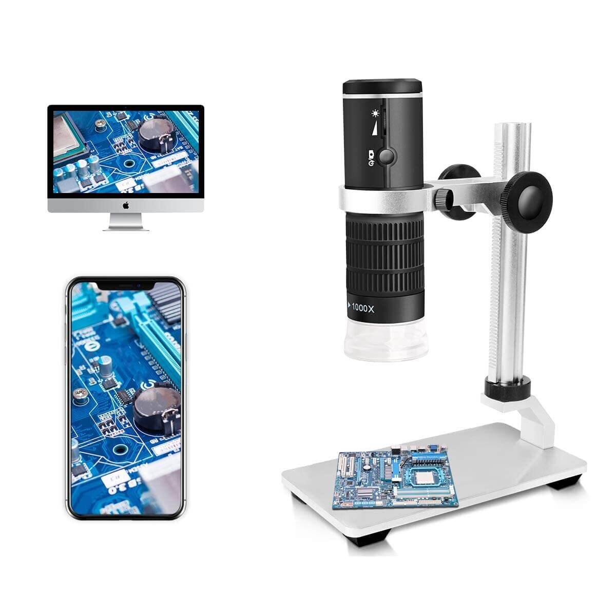 Jiusion WiFi USB Digital Microscope 50 to 1000x  iPhone iPad Android Mac Windows