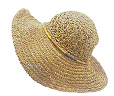 Sun Hat Wide Brim Womens Multi Colored Band