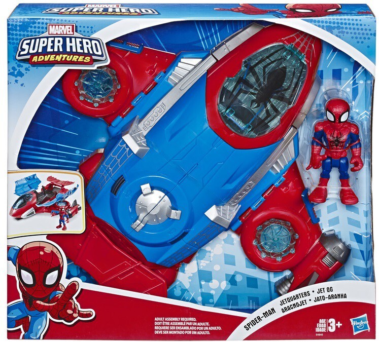 Super Hero Adventures Spider-Man Jetquarters Action Figure