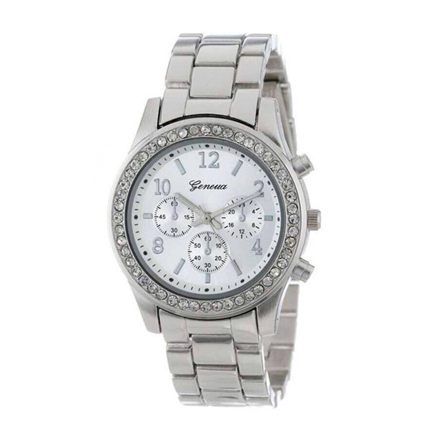 Montre GENEVA Quartz Femme Aiguille Strass Haute Qualité Bijoux