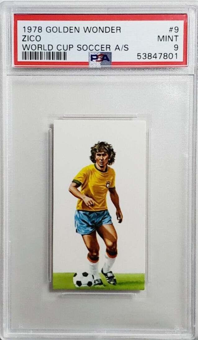 1978 Golden Wonder World Cup #9 Zico Rookie Card RC PSA 9 Mint