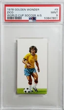 1978 Golden Wonder World Cup #9 Zico Rookie Card RC PSA 9 Mint Brazil HOF