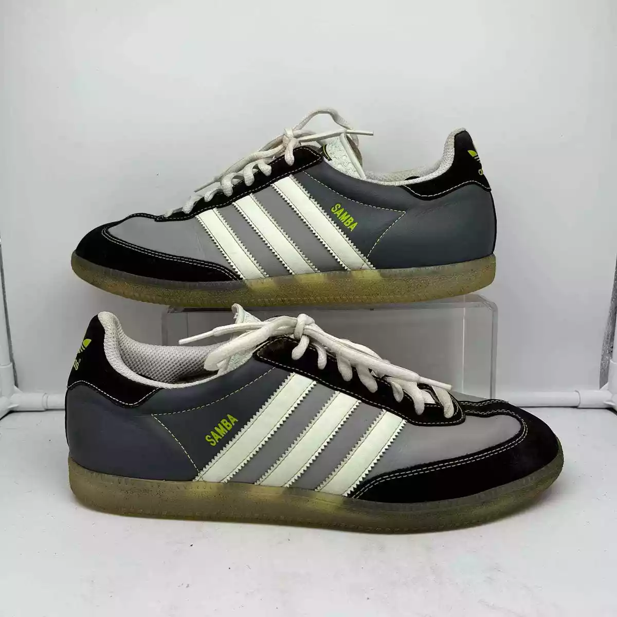 Adidas Samba 80 Shoes Mens 12 Gray Neon Green Black 2008