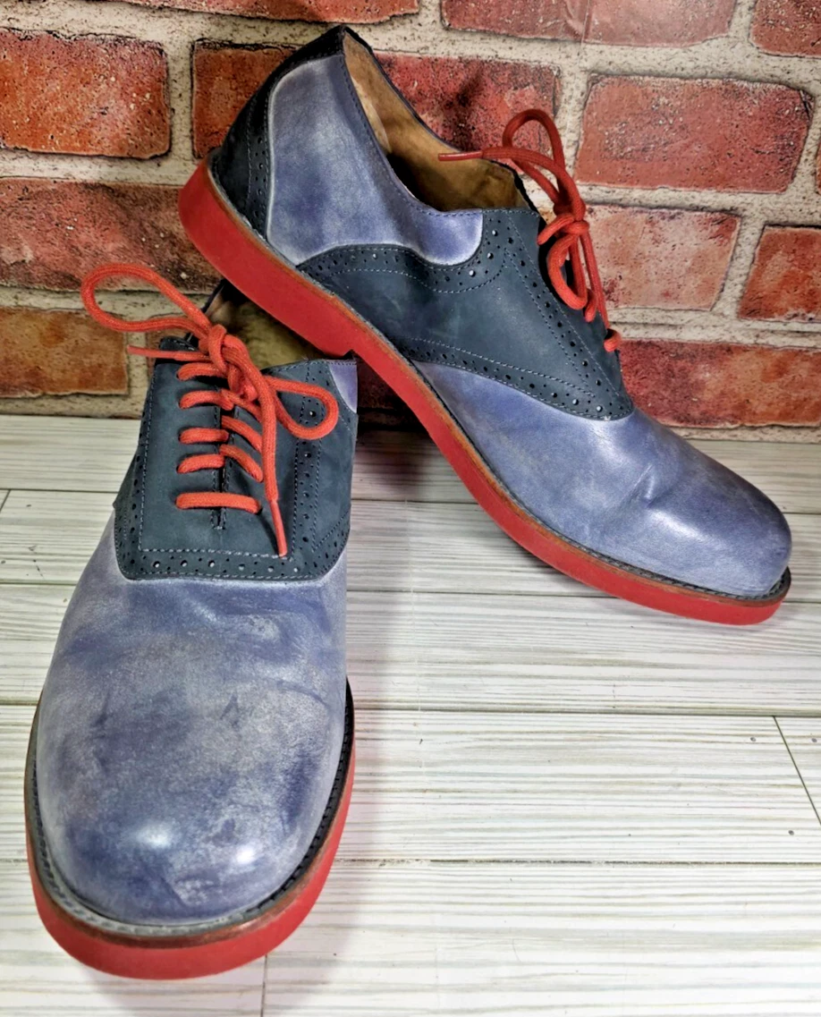 Scarpe Oxfords UGGs Holston da uomo 14 blu invecchiate in pelle agnello lana