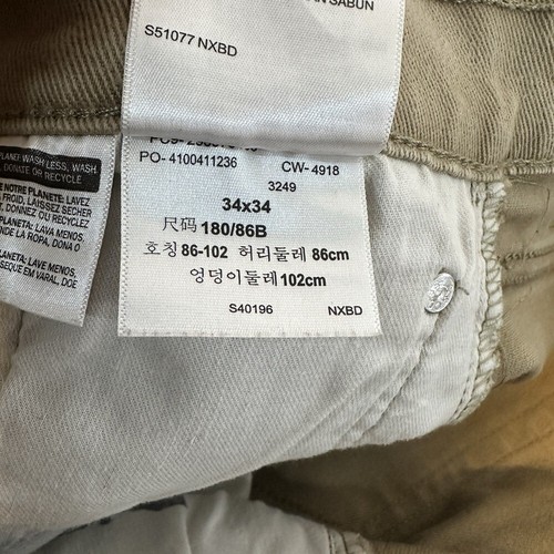 Levi's 502 Regular Taper Stretch Jeans Mens 34x34 Fit (36x34) Tan Beige - Picture 7 of 9