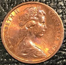 DUAL TONER  AU/UNC 1983 AUSTRALIA 1 ONE CENT COIN-MAY304