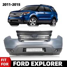 For 2011-2015 Ford Explorer Complete Front Bumper Grille Assembly W Fog Light