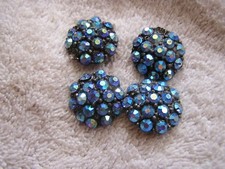 Vintage Aurora Borealias Rhinestone Buttons Lot 4