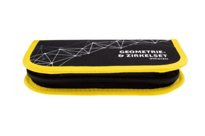 Zirkel Etui Gelb DynaTech Geometrie-Set 12-teilig Mit Gelbem Reißverschluss- Etui – Perfekt Für Schule Und Büro Schreib Set