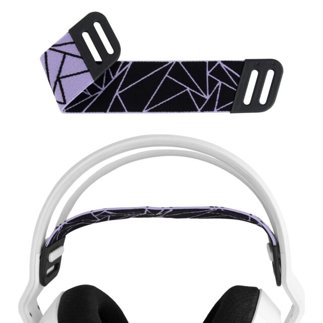 Geekria Headphone Headband Pad for Logitech G733 G335 (Black / Purple)
