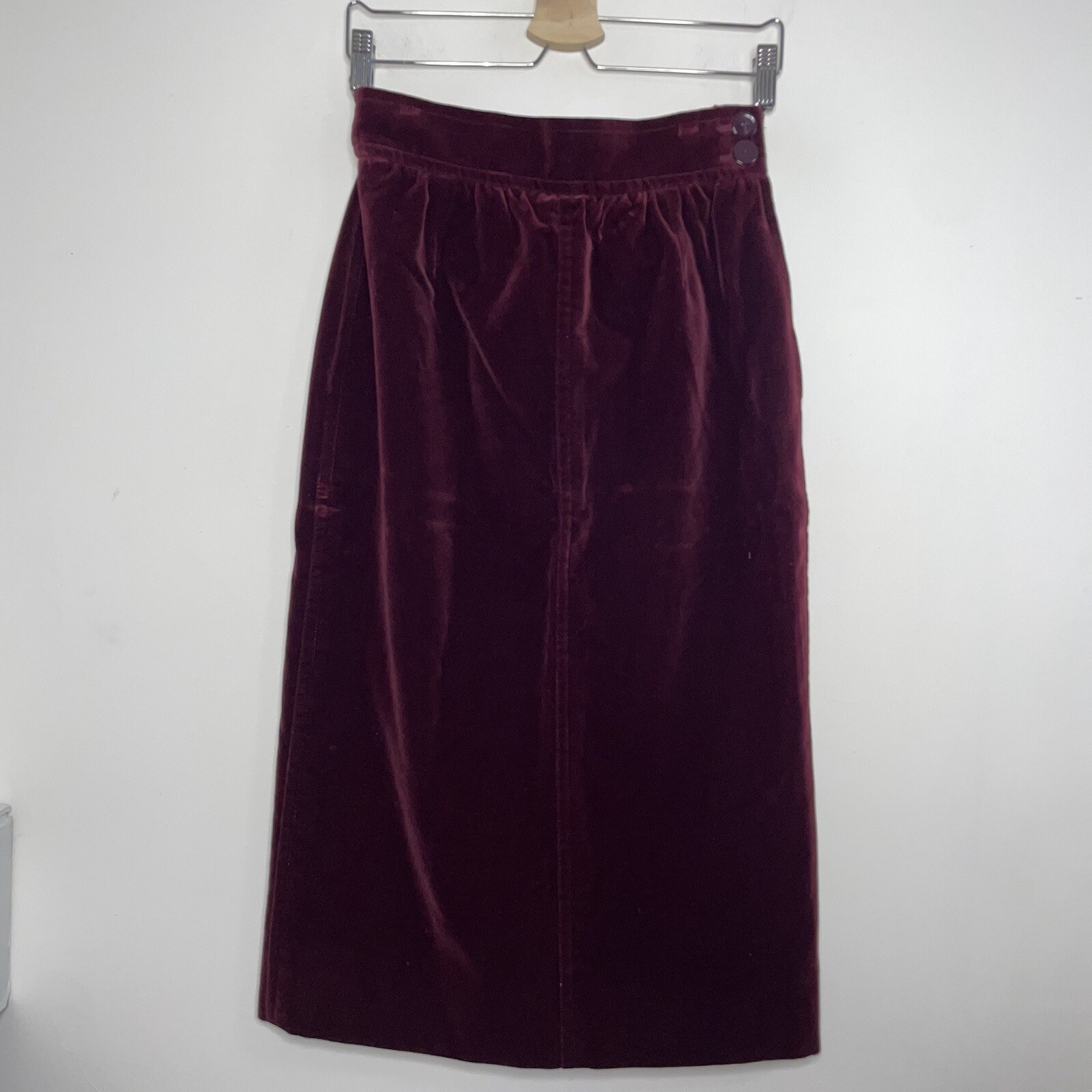 Gonna Yves Saint Laurent YSL vintage velluto velluto midi marrone scuro taglia 40