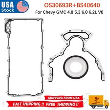 Bs40640 Rear Main Seal Os30693r Oil Pan Gasket For Chevy Gmc 4.8 5.3 6.0 6.2l Bs40640 Rear Main Seal Os30693r Oil Pan Gasket For Chevy Gmc 4.8 5.3 6.0 6.2l
