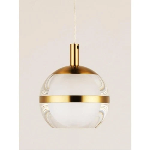 ET2 E24593-93NAB Swank Metal Band with Acrylic/Frosted Orb Round Pendant Ceiling - Picture 6 of 7