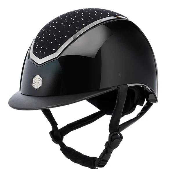 Charles Owen Kylo Crystal Helm mit MIPS® - schwarz glänzend mit klaren Kristallen