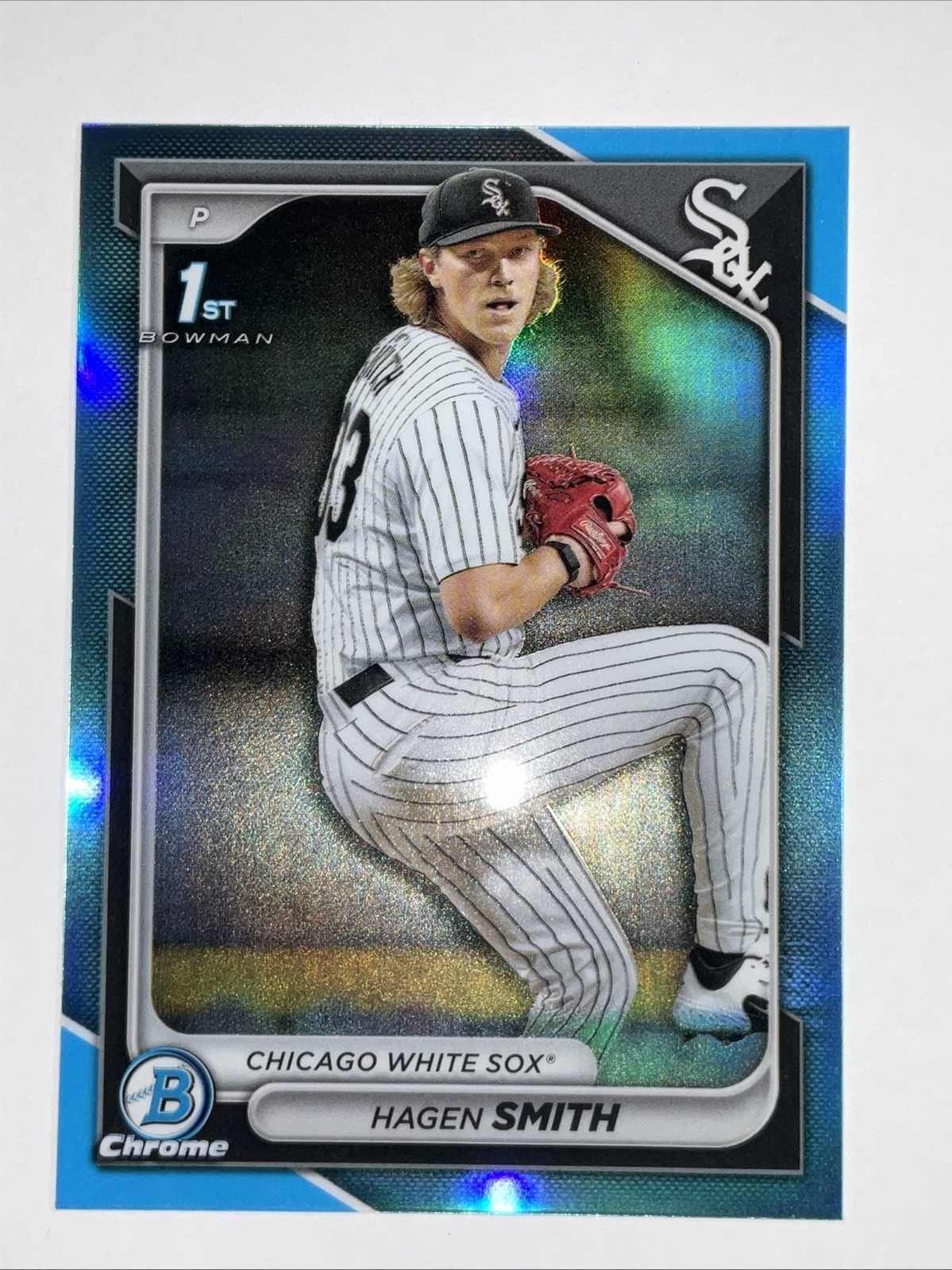 2024 Bowman Draft Hagen Smith Chrome Sky Blue Refractor 1st BDC-2 White Sox 1565